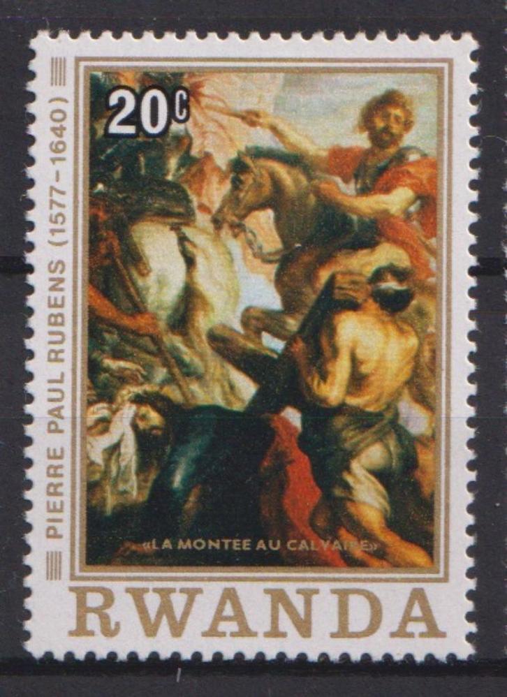 Rwanda Schilderij Rubens, Postzegels en Munten, Postzegels | Thematische zegels, Postfris, Overige thema's, Ophalen of Verzenden