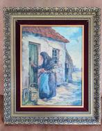 Olieverfschilderij op doek 'sprokkelvrouwtje' - 52 x 43 cm., Antiek en Kunst, Kunst | Schilderijen | Klassiek, Ophalen of Verzenden