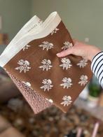 Stoffen bruin bloemetjes retro vintage jaren 70, Hobby en Vrije tijd, Stoffen en Lappen, Bruin, 120 cm of meer, Ophalen of Verzenden