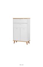 Badkamerkast wit met eikenlook bovenblad, Huis en Inrichting, Ophalen, (Half)hoge kast, 50 tot 100 cm, Zo goed als nieuw