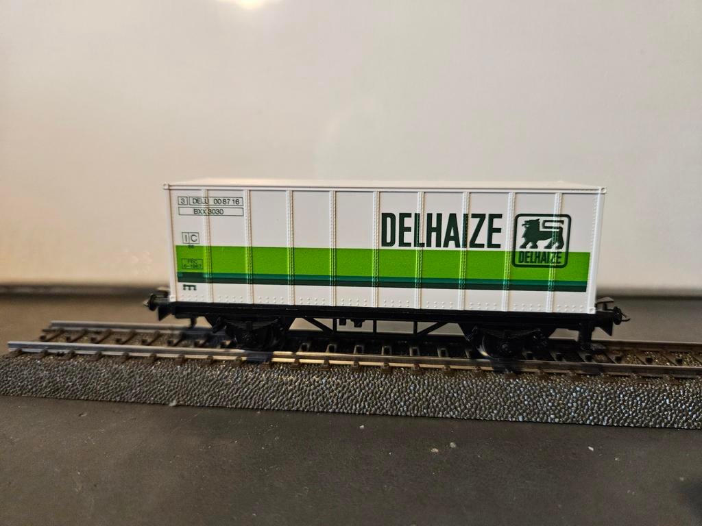 Märklin 4481 Containerwagen Delhaize, Hobby en Vrije tijd, Modeltreinen | H0, Ophalen of Verzenden