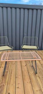 Leuk laag tafeltje voor buiten, Ophalen of Verzenden, Zo goed als nieuw, Rechthoekig, Wicker