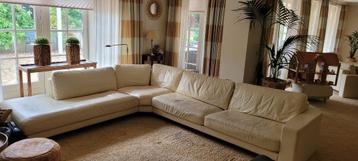 Rolf Benz bankstel leer 335 x 270 cm creme beschikbaar voor biedingen