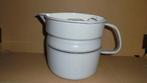 grijs emaille melkkoker met bies, doorsnee 17 H16cm, Ophalen of Verzenden