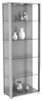 Vitrinekast Verona (zilver), Huis en Inrichting, Kasten | Vitrinekasten, Ophalen, 50 tot 100 cm, Zo goed als nieuw, 150 tot 200 cm