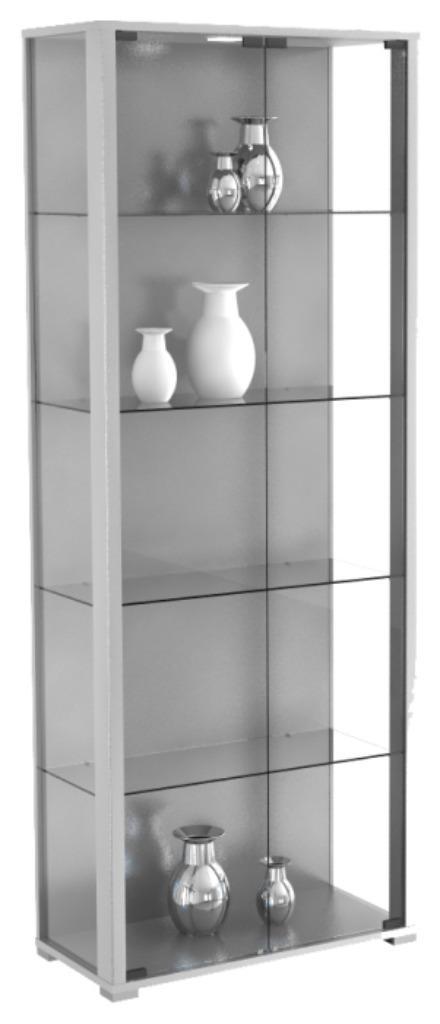 Vitrinekast Verona (zilver), Huis en Inrichting, Kasten | Vitrinekasten, Zo goed als nieuw, 150 tot 200 cm, 50 tot 100 cm, 25 tot 50 cm
