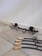 Kapstok Bony Design zwart/hout + 4 hangers, Huis en Inrichting, Woonaccessoires | Kapstokken, Gebruikt, Minder dan 100 cm, Metaal