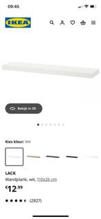 3 stuks IKEA wandplanken wit 110x26 cm, Ophalen of Verzenden, Gebruikt