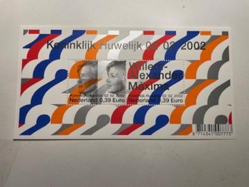 2 stuks postzegels Koninklijk Huwelijk 02022002 beschikbaar voor biedingen