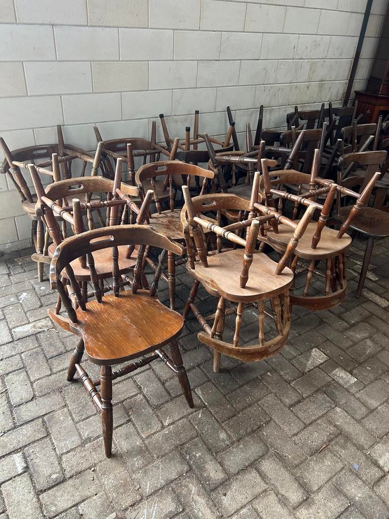 16 Stevige Houten Café Stoelen, Ophalen of Verzenden