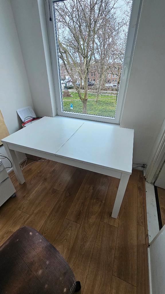 Uitschuifbare eettafel, Huis en Inrichting, Tafels | Eettafels, Gebruikt, 50 tot 100 cm, 150 tot 200 cm, Vijf personen of meer