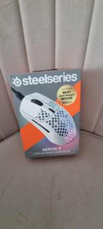 SteelSeries Aerox 3 - Snow/Wit - Zo Goed Als Nieuw!, Rechtshandig, Muis, Gaming muis, Ophalen of Verzenden
