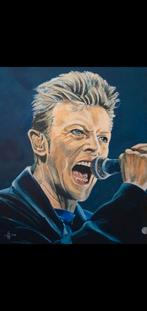 Prachtig schilderij David Bowie, Schilderij, Ophalen of Verzenden, 50 tot 75 cm