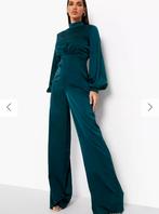 Zwart satijn jumpsuit 1x gedragen maat 38, Kleding | Dames, Jumpsuits, Ophalen of Verzenden, Zo goed als nieuw