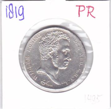 Zeldzame en mooie 1 gulden 1819 Willem 1 voor 1495 euro