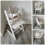 Stokke Tripp Trapp wit met babyset en kussenset, Kinderen en Baby's, Ophalen of Verzenden, Zo goed als nieuw, Stokke Tripp Trapp
