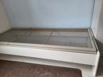 Stevig verstelbaar wit bed., Huis en Inrichting, Slaapkamer | Bedden, Ophalen, 90 cm, Eenpersoons, Hout