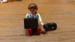 playmobil meisje met laptop en kat, Gebruikt, Ophalen of Verzenden