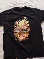 Zwart T-shirt met Anime Ramen Design, Onbekend, Maat 48/50 (M), Zwart, Ophalen of Verzenden