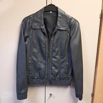 Imitatieleer jasje dames - Maat 40 - Antraciet beschikbaar voor biedingen