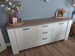 Meubelset houtlook bruin / taupe en wit melamine (profijt), Ophalen, 50 tot 100 cm, Zo goed als nieuw, 25 tot 50 cm