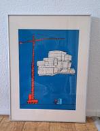 Kunst litho zeefdruk Len Munnik - IBM gebouw Amsterdam, Antiek en Kunst, Ophalen of Verzenden