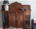 Eiken dressoir met gebogen glas deurtjes, 2 lades, Antiek en Kunst, Antiek | Meubels | Kasten, Ophalen