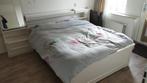 tweepersoons bed met ombouw en lade kastjes, Ophalen, Gebruikt, Wit, Tweepersoons