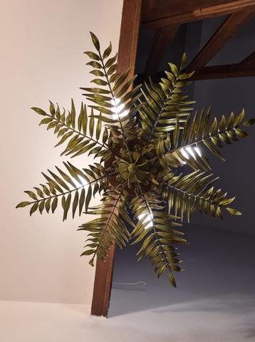 Vintage lamp Varens, groen metalen bladeren, 1960, Germany beschikbaar voor biedingen