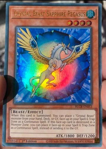 Yu-Gi-Oh! Crystal Beast Sapphire Pegasus BLCR 1st Ed ! beschikbaar voor biedingen