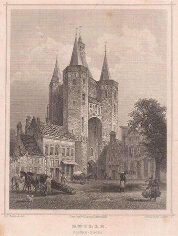 Zwolle. Sassen-Poort Staalgravure ca. 1860 Terwen beschikbaar voor biedingen