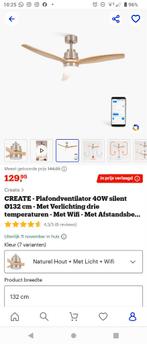 Wind Create Slimme Plafondventilator 132cm - Google Home, Nieuw, Ophalen of Verzenden, 75 cm of meer, Modern