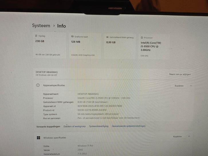 2x HP ProDesk 400 G6 SFF | i5 9e gen | 8GB RAM | 256GB SSD |, Computers en Software, Desktop Pc's, Zo goed als nieuw, SSD, Ophalen of Verzenden