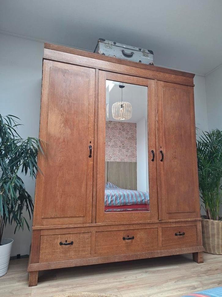 Vintage/Antieke linnenkast kledingkast demontabel, Huis en Inrichting, Kasten | Kledingkasten, 200 cm of meer, 150 tot 200 cm
