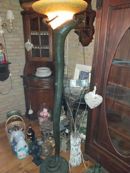 Art-deco lamp ontworpen door Edgar Brandt tekoop, Huis en Inrichting, Lampen | Vloerlampen, Zo goed als nieuw, 150 tot 200 cm