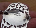 zilveren niello SIAM broche met dansers [573], 4 tot 7 cm, Verzenden, Zo goed als nieuw, Zilver