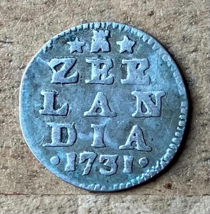 Dubbele Wapenstuiver Zeeland 1731, Postzegels en Munten, Munten | Nederland, Losse munt, Overige waardes, Vóór koninkrijk, Zilver