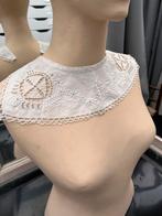 Antieke Kraag met Kant, katoen, mooi bewerkt, Antiek en Kunst, Antiek | Kleding en Accessoires, Ophalen of Verzenden, Dames