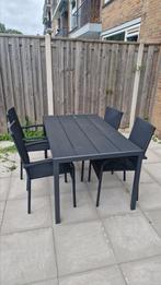 Eettafel en 4 stoelen, Ophalen, Zo goed als nieuw, Eettafel