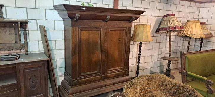 2 deurs eiken kast, Huis en Inrichting, Kasten | Boekenkasten, Gebruikt, 150 tot 200 cm, 150 tot 200 cm, 25 tot 50 cm, Met deur(en)