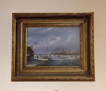Schilderij winterlandschap. Thomas Heesakkers. beschikbaar voor biedingen