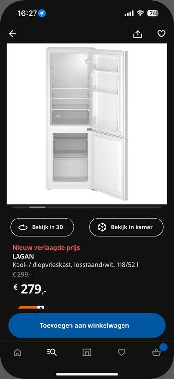 Lagan koelkast van Ikea