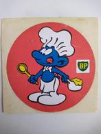 Oude sticker.  BP.   Kook Smurf., Verzamelen, Smurfen, Ophalen of Verzenden, Poppetje, Figuurtje of Knuffel, Zo goed als nieuw