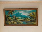 Schilderij aziatisch landschap, Antiek en Kunst, Ophalen of Verzenden