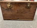 Houten kist met messing beslag, Antiek en Kunst, Antiek | Meubels | Kasten, Ophalen