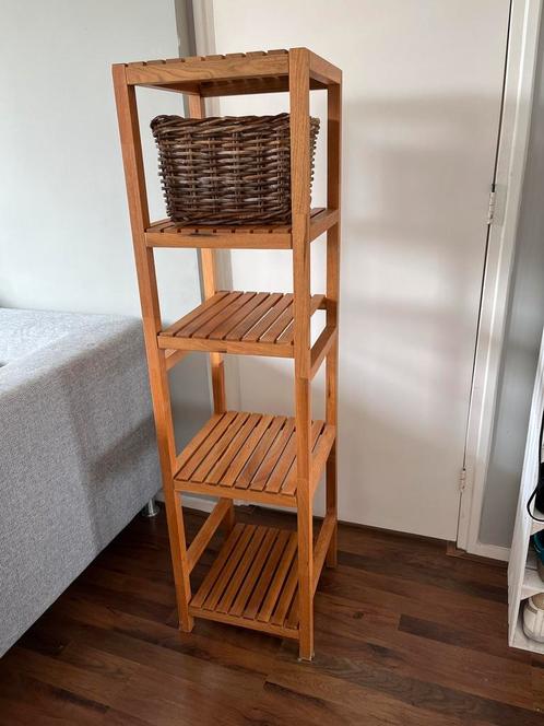 Badkamer opbergrek hout, Huis en Inrichting, Kasten | Stellingkasten, Zo goed als nieuw, Ophalen