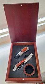 Luxe wijnopener set in mahoniehout, Ophalen of Verzenden, Nieuw, Overige typen