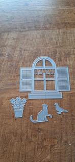 Snijmal raam, poes, vogel en bloempot, Ophalen of Verzenden, Zo goed als nieuw, Knutselwerk