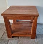 Bijzettafel teak, Huis en Inrichting, Tafels | Bijzettafels, Minder dan 55 cm, Vierkant, Zo goed als nieuw, Hout