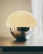 Zara home tafellamp glas en chroom, Mid century, Ophalen of Verzenden, Zo goed als nieuw, Glas